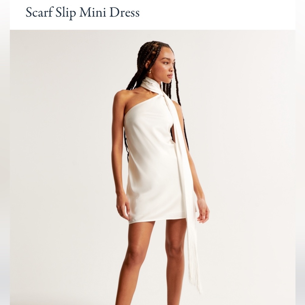 Abercrombie & Fitch White Scarf Slip Dress